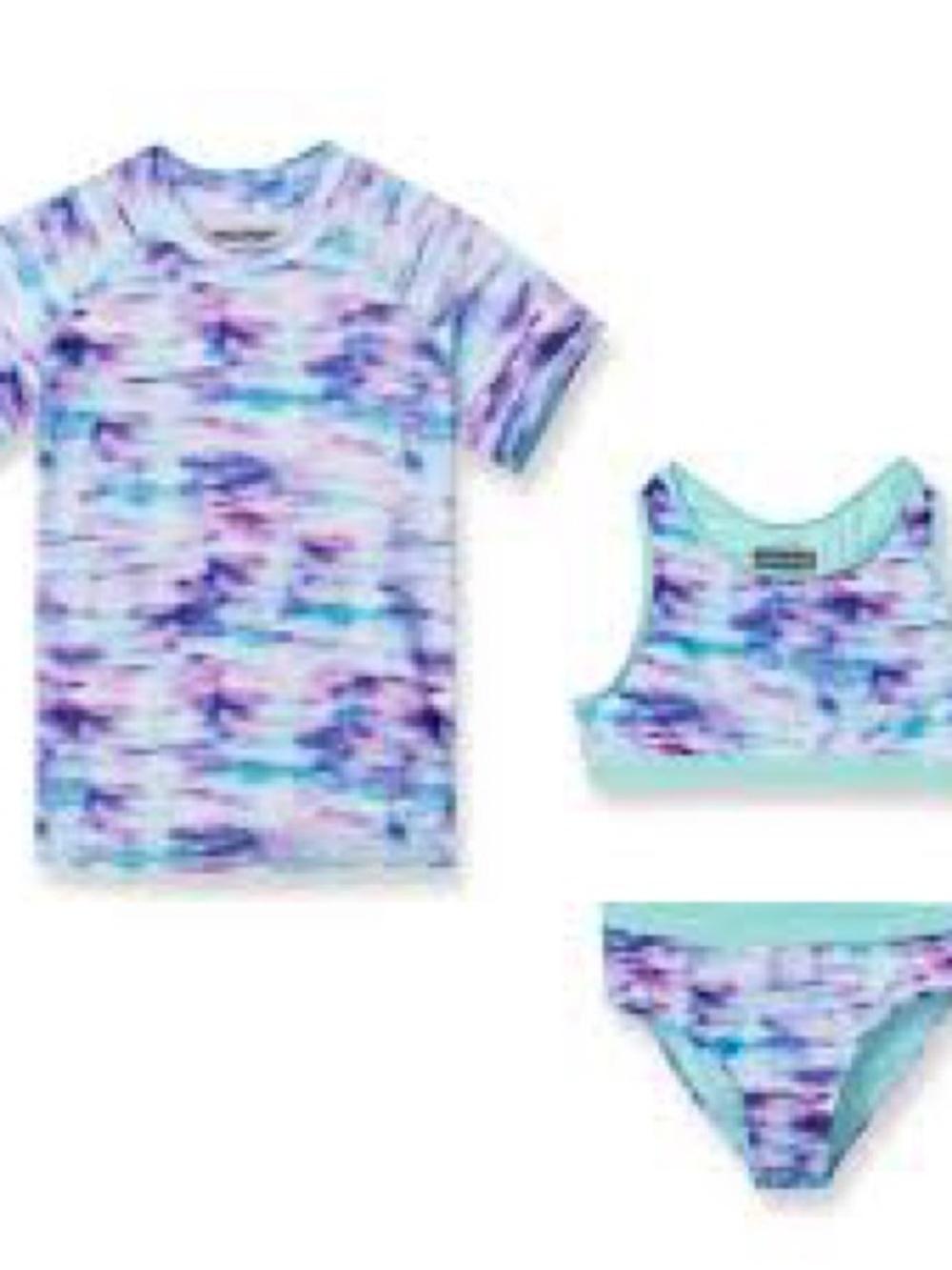 Eddie Bauer Girls Tie-Dye Swim Set - Purple & Aqua